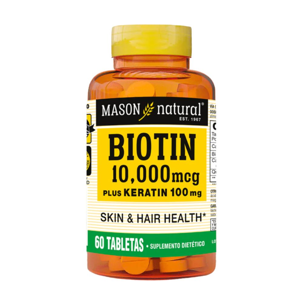 MASON Natural Biotina 10,000 mcg plus Keratina